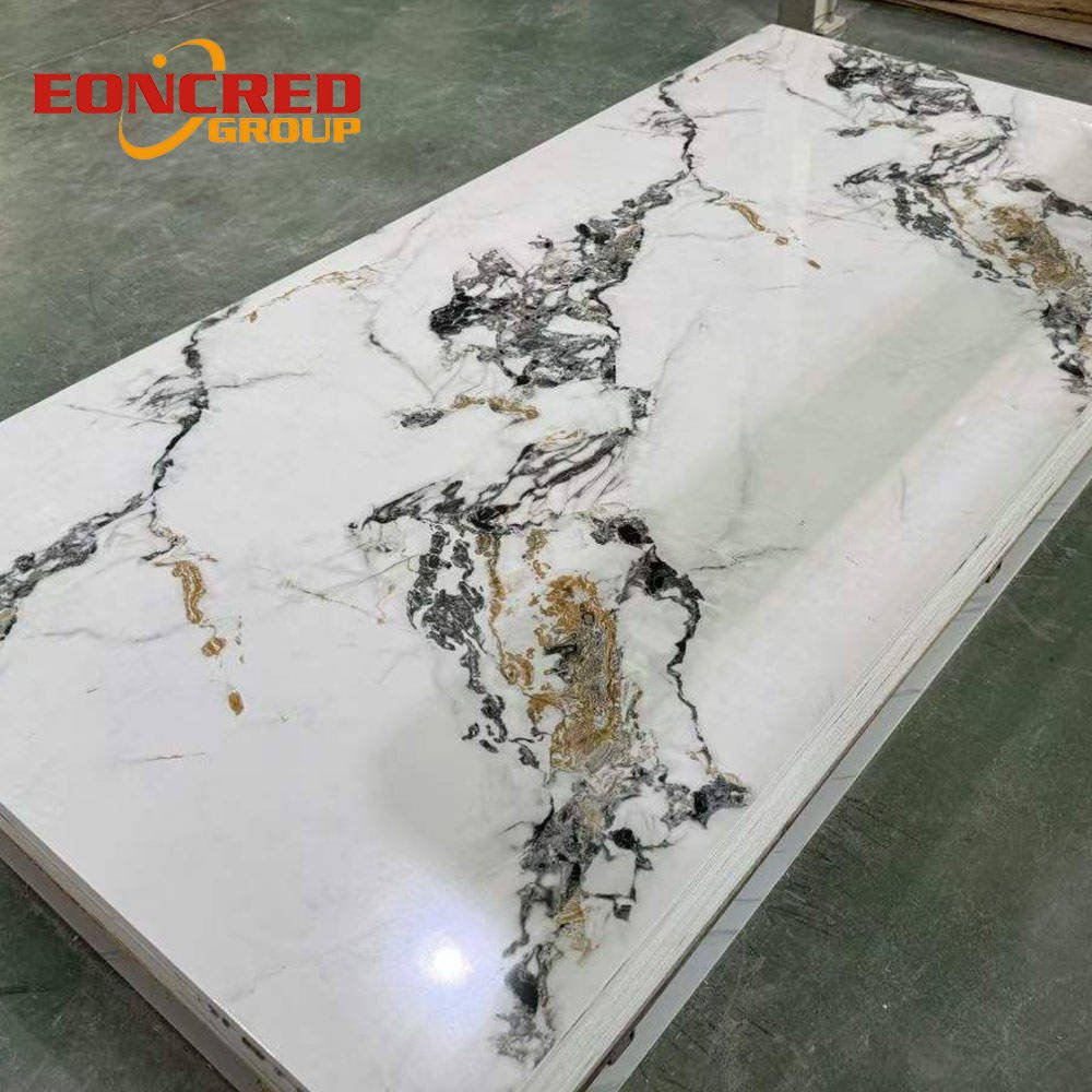 Eco-Friendly Waterproof Fireproof WPC Wall Panel UV Marble Sheet Bedroom Dining Living Room Hotel Apartment Commerce