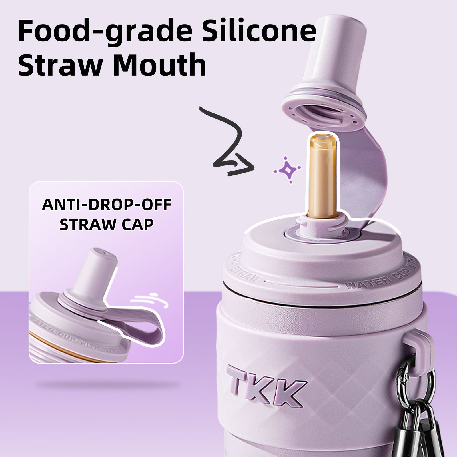 500ml Double Wall Vacuum Insulated Sports Water Bottle Portable Gym Stainless Steel Straw Eco-Friendly New Arrival Business Gift