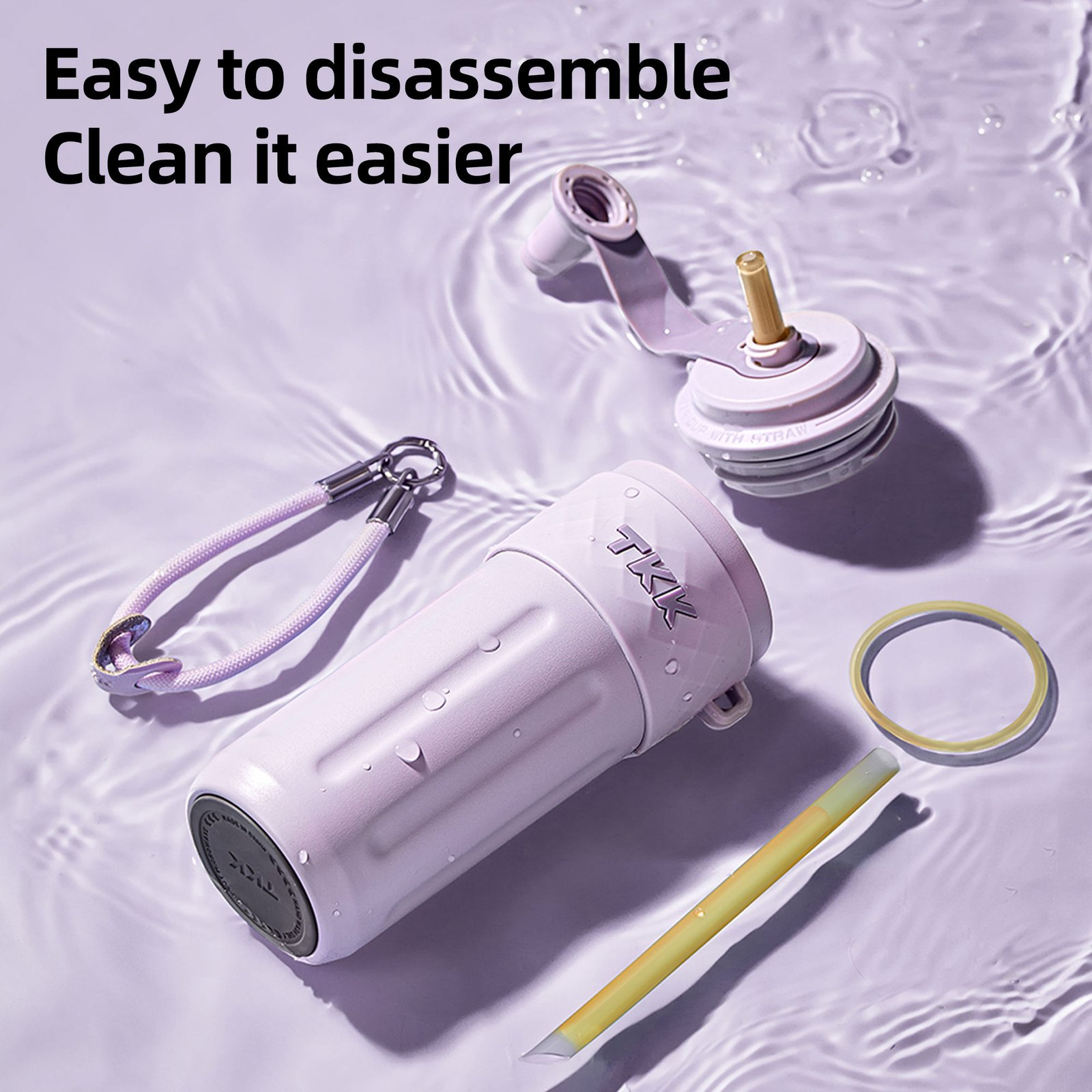 500ml Double Wall Vacuum Insulated Sports Water Bottle Portable Gym Stainless Steel Straw Eco-Friendly New Arrival Business Gift