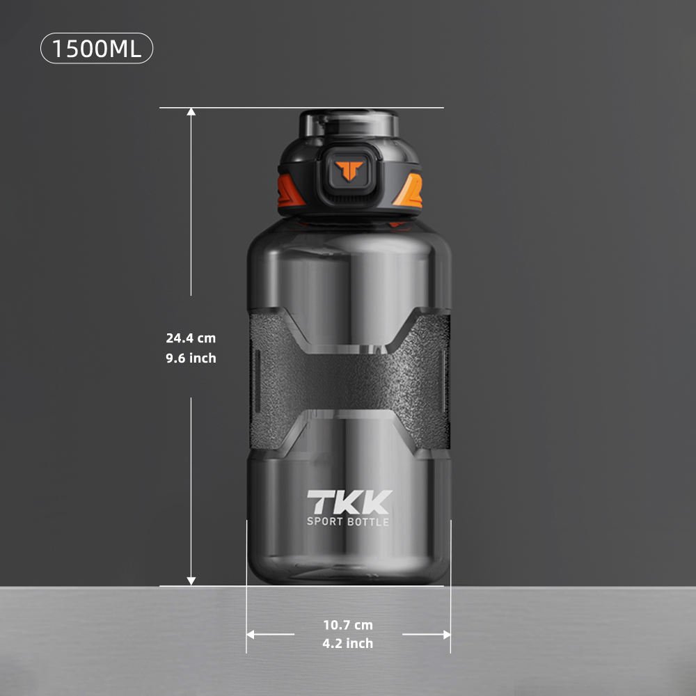 Wholesale BPA Free 1500ml Tritan Sport Water Bottle 50 oz Large Capacity Gym Fitness Jug with Straw and Non-slip Grip