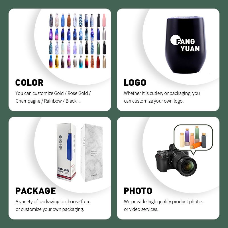 BPA Free Personalized Reusable Hot and Cold Vacuum Stainless Steel Water Drinks Flask Bottles Botellas Custom logo for Gym