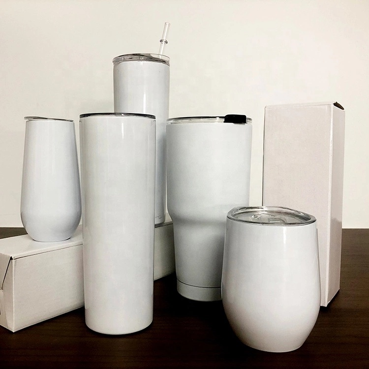 Hot Selling Double Wall Stainless Steel Water Cup Ceramic Sublimation Blanks Tumblers Mugs With Straw