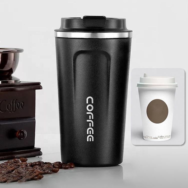 510ml Double Wall Reusable Water Stainless Steel Thermos Tumbler Cups Smart Coffee Coffee Mug Leak Proof Coffee Tea and Drinks