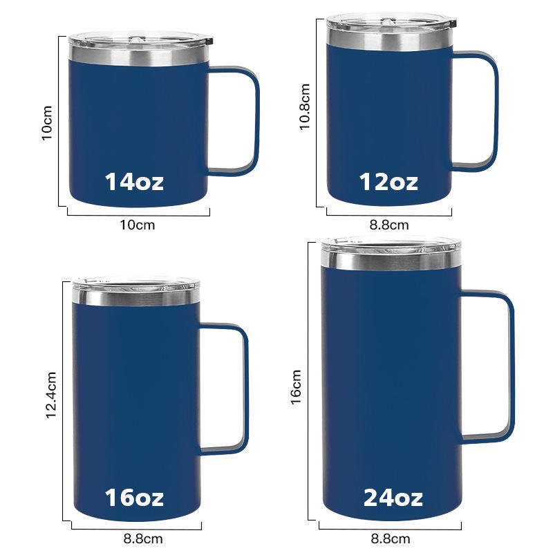 Hot Sale 12oz Insulated Double Wall Stainless Steel Tea Drinkware Thermal Coffee Cup Portable Vacuum Office Mug with Handle