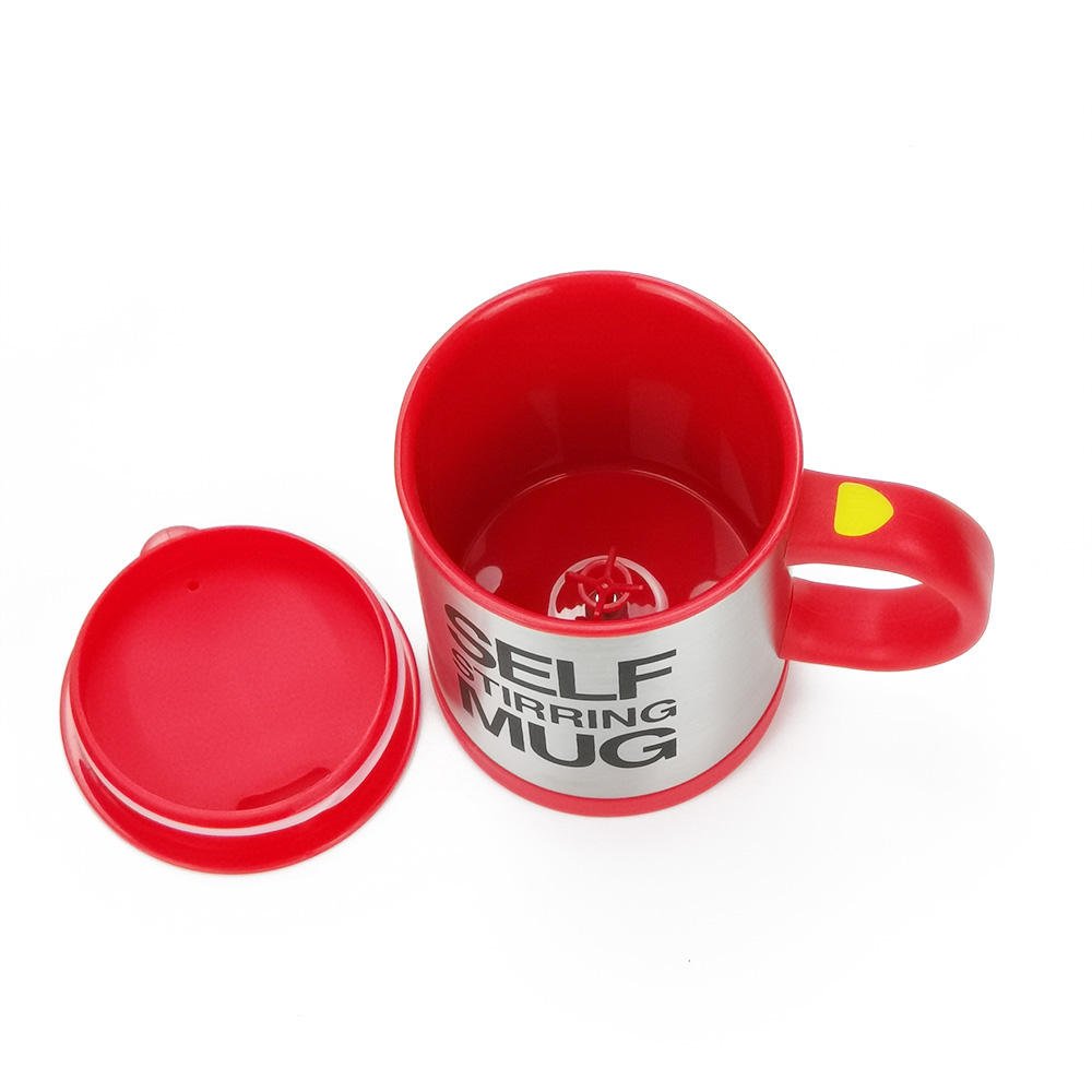 Modern 18/8 Stainless Steel Insulated Cup Handheld Smart Mixing Tumbler Office Self Stirring Vacuum Mug with Handle