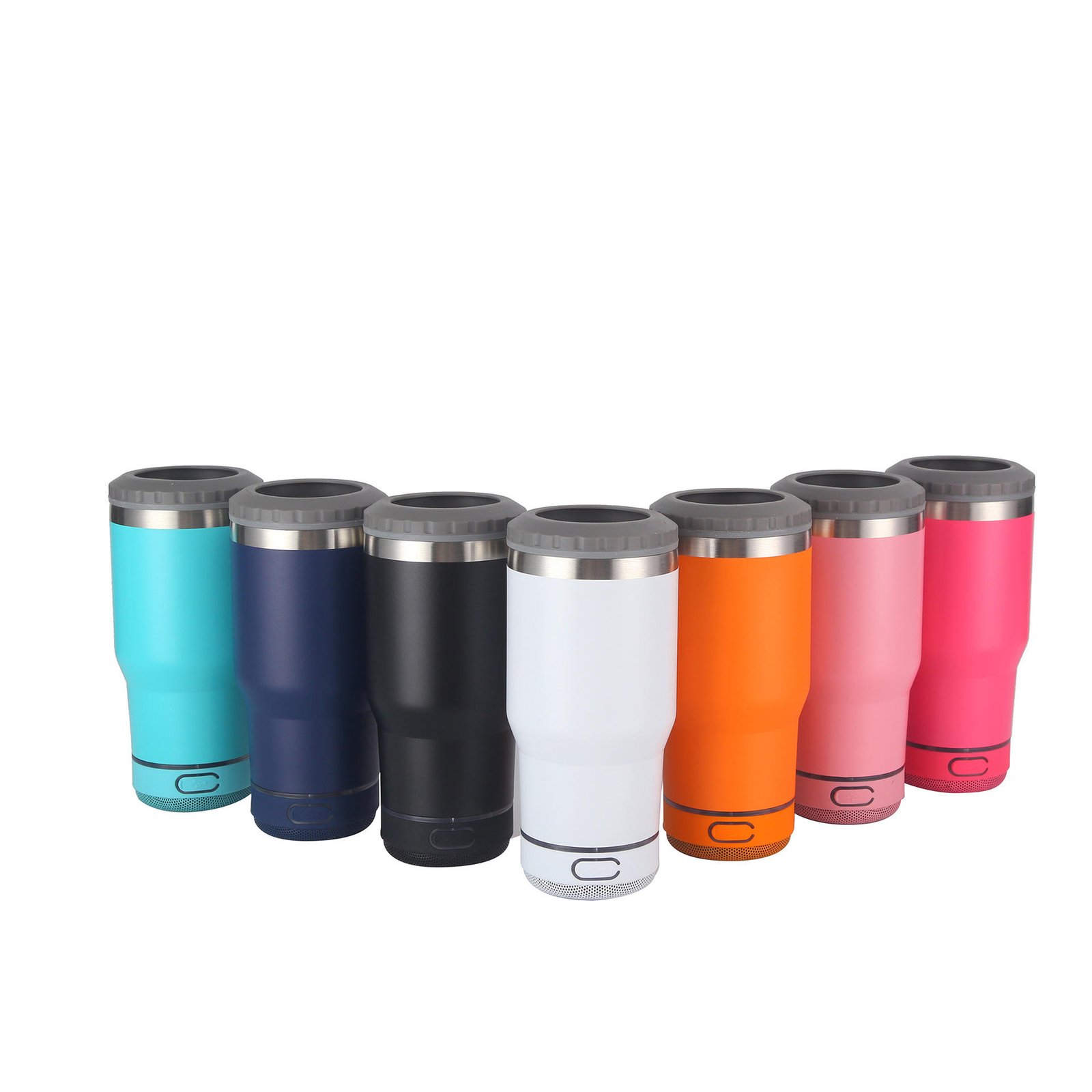 Double Wall Insulated USB Music Stainless Steel Car Tumbler Travel Cups Can Cooler 14oz Tumbler With Bluetooth Speaker