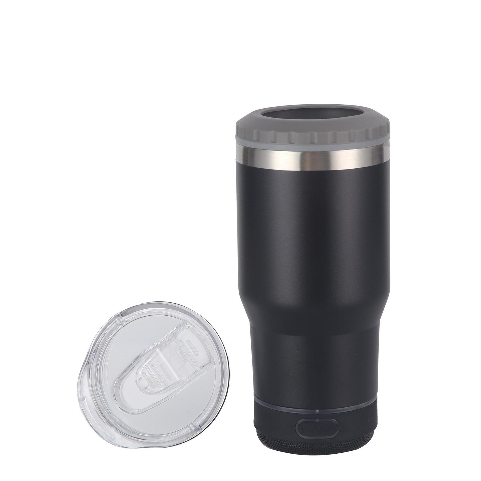 Double Wall Insulated USB Music Stainless Steel Car Tumbler Travel Cups Can Cooler 14oz Tumbler With Bluetooth Speaker