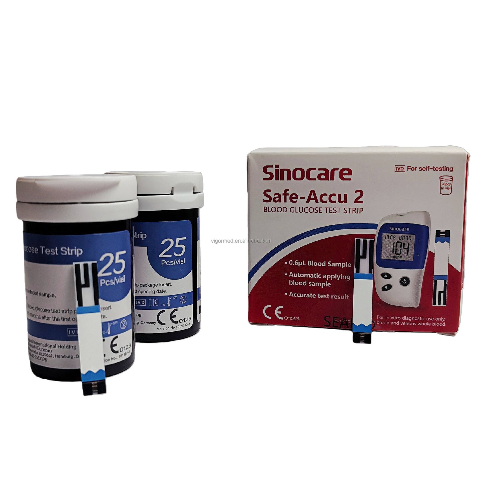 Sinocare Blood Sugar Monitor and Strips Safe Accu2