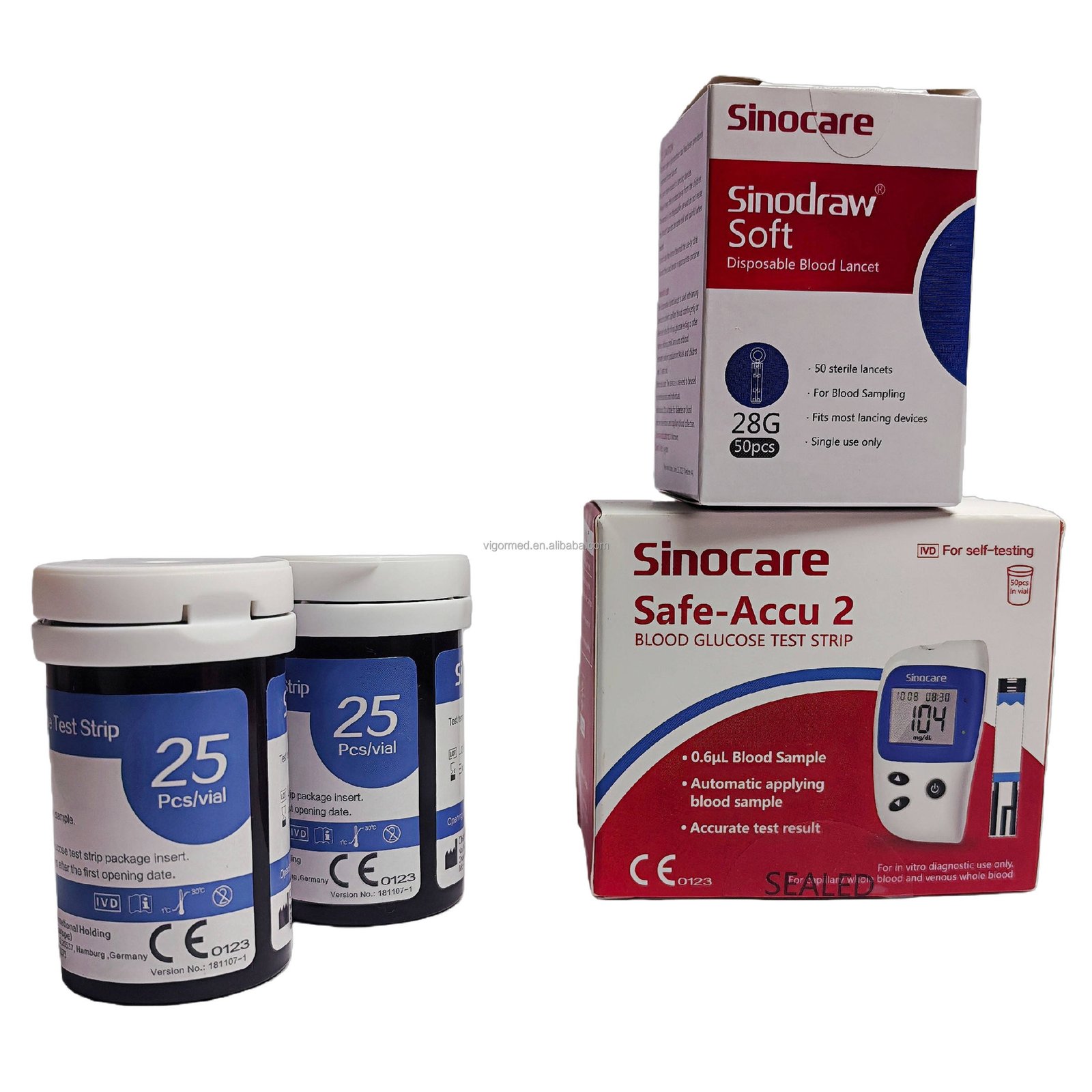 Sinocare Blood Sugar Monitor and Strips Safe Accu2