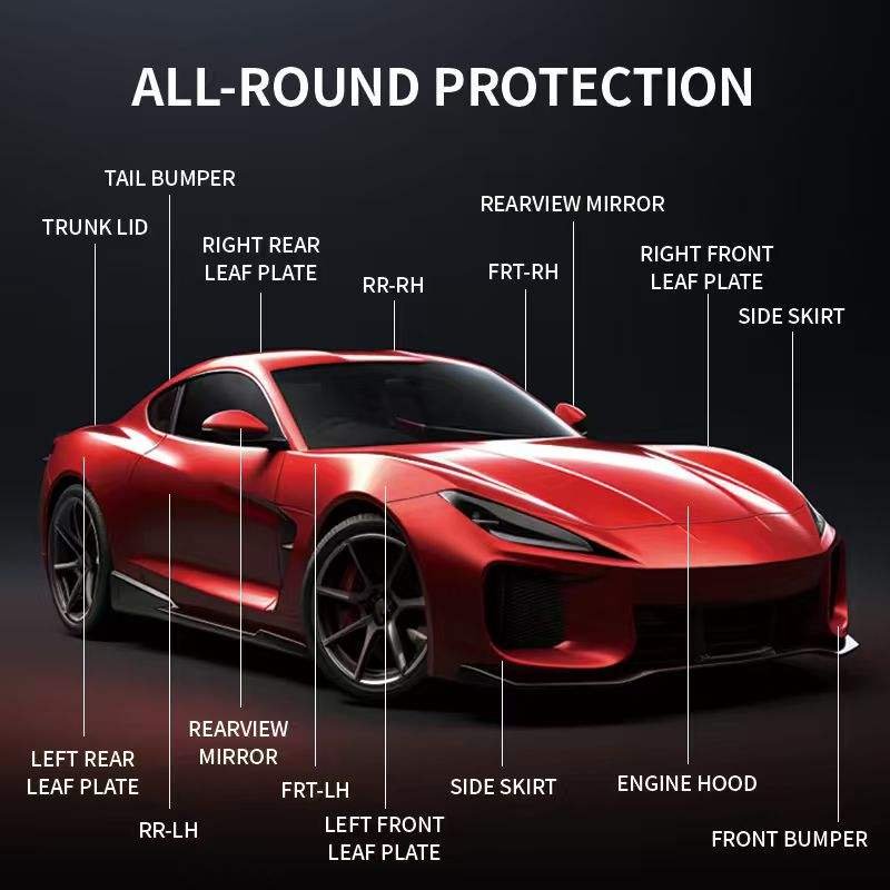 C5TOPFILM 7.5mil Red TPU Color PPF Color Wrapping Film Heat Self-Healing Anti-Scratch Auto Exterior TPU Color Changing Film