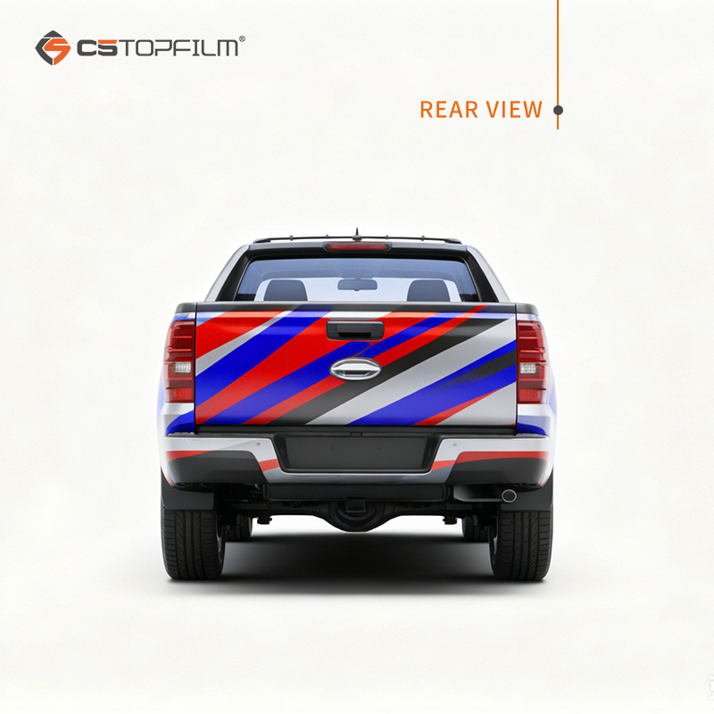 Racing Style Body Side Decals Dynamic Geometric Stripes Vinyl Wrap Film for Ford Chevy Dodge Trucks Custom Printed Vinyl Wrap
