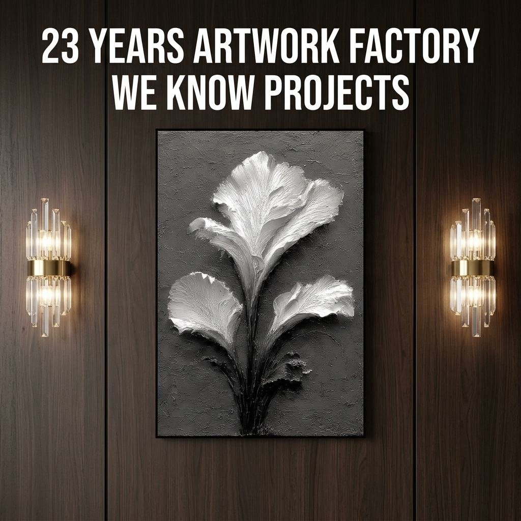 Modern 3D Relief Textured Canvas Art for Hotel Public Area Decoration Professional Hospitality Project FF&E Wall Painting Art