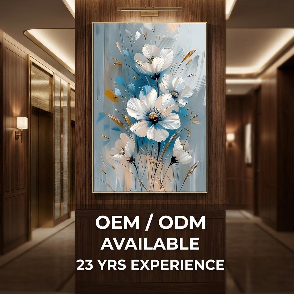 Bespoke 3D Heavy Impasto Abstract Canvas Painting for Luxury Hotel Guestroom Wall Decor Modern Commercial Fit-out Project Art