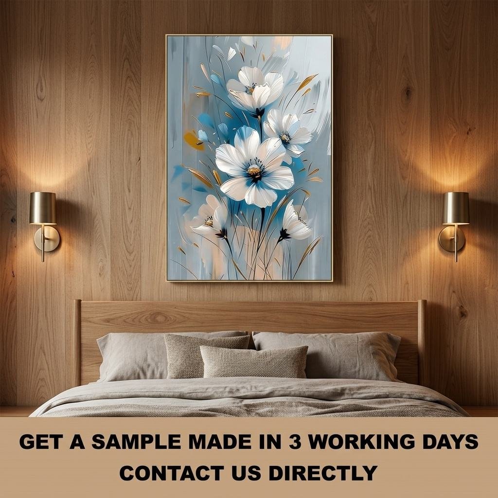 Bespoke 3D Heavy Impasto Abstract Canvas Painting for Luxury Hotel Guestroom Wall Decor Modern Commercial Fit-out Project Art