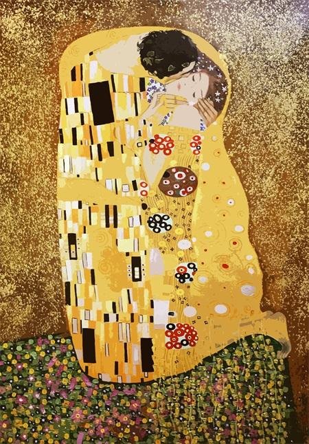 Dafen High Quantity Custom Gustav Klimt the Kiss Famous Reproduction Handmade Famous Paintings