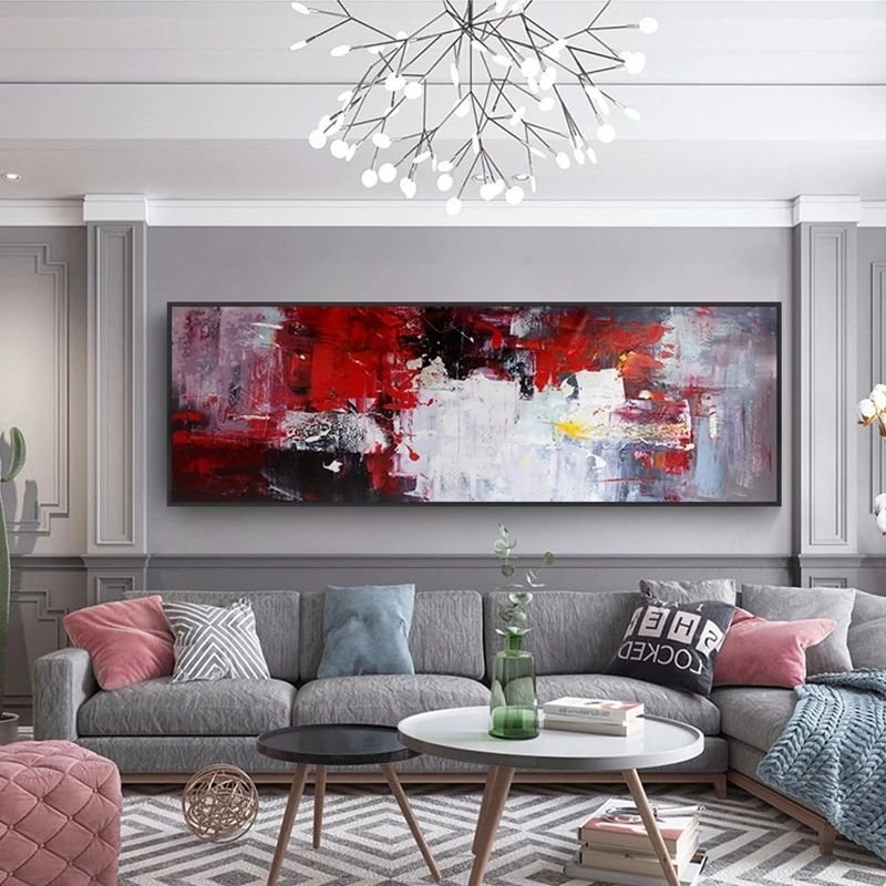 100% Hand Painted Abstract Colorful Art Painting on Canvas Wall Art Wall Adornment Pictures Painting for Live Room Home Decor