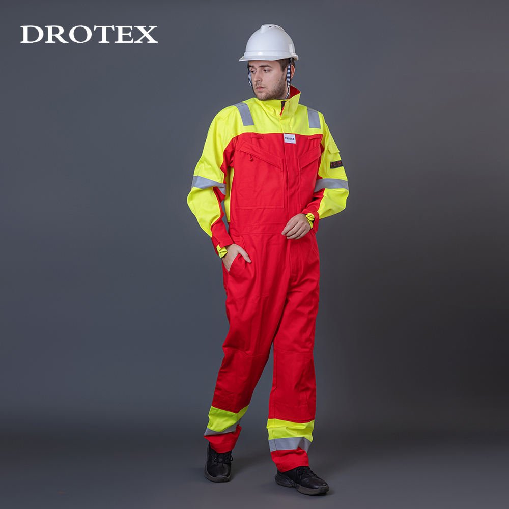 Oil Field Electrician Safety Clothing Work Clothes Coveralls Hi Vis Reflective Fire Retardant Working Uniform Coverall for Men