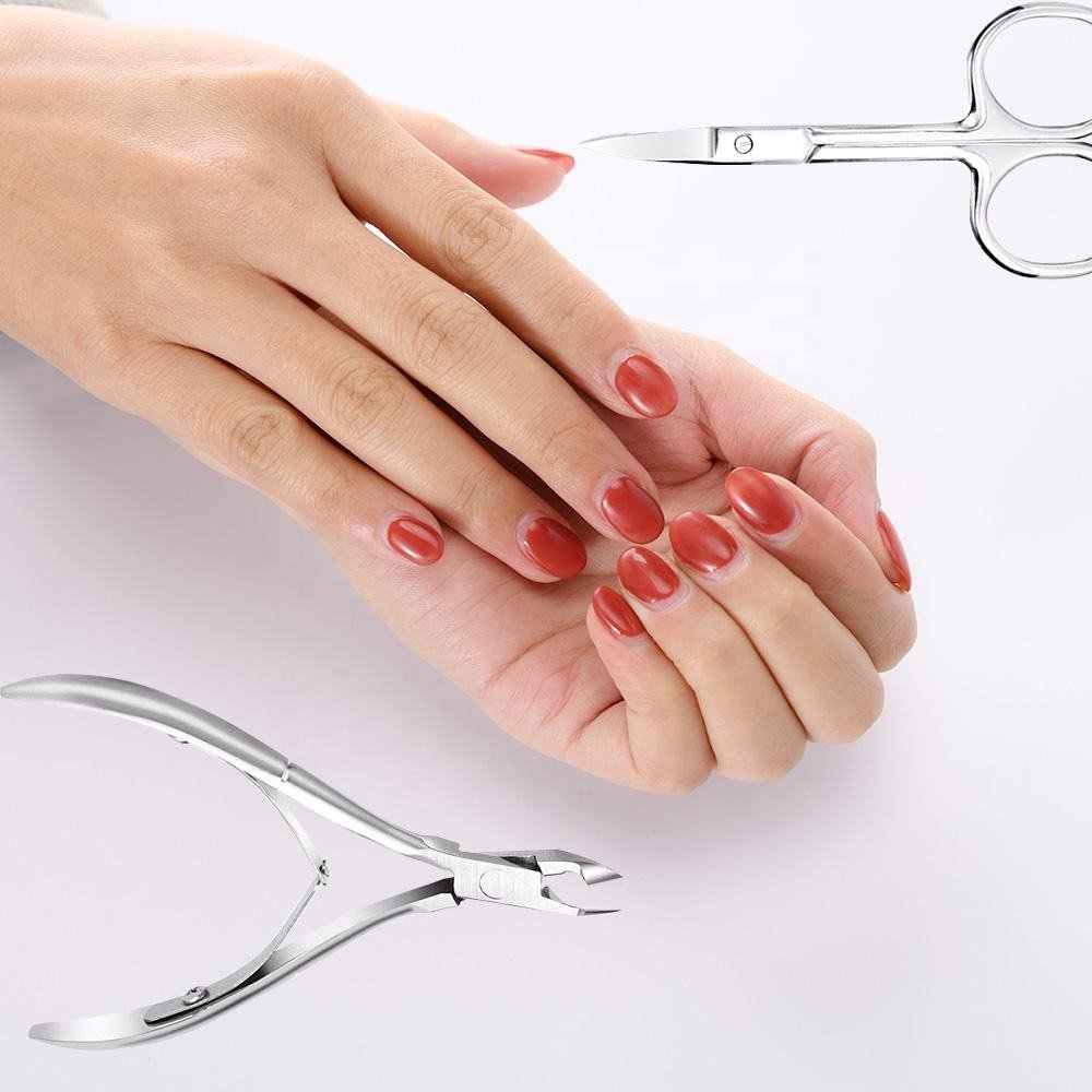 Fast Shipment Portable High Quality 3.5mm Thickness Eyebrow Beauty Curved Cuticle Manicure Nail Scissors
