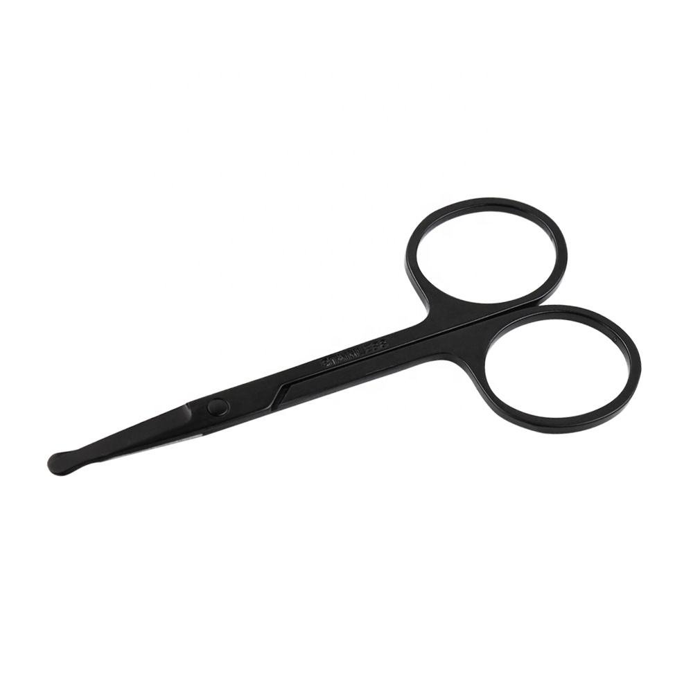 Customized Professional 9cm Black Safety Nose Vibrissa Scissors