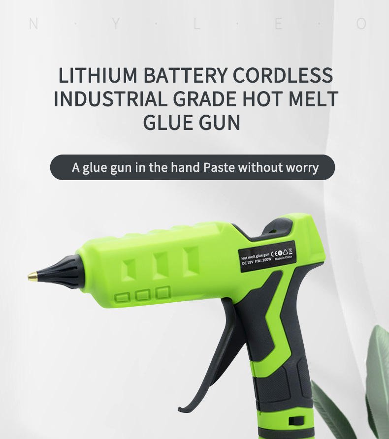 NL-237 18V&20V DIY Grade Hot Melt Glue Gun Li-Ion Battery Powered Full Size 11mm Sticks for Arts & Crafts