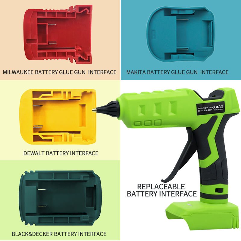 NL-237 18V&20V DIY Grade Hot Melt Glue Gun Li-Ion Battery Powered Full Size 11mm Sticks for Arts & Crafts