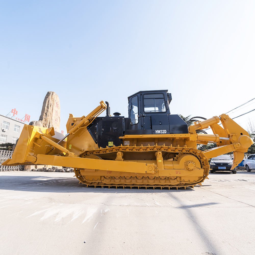 Free Shipping Manufacturer Mini Hydraulic Diesel 320HP Crawler Bulldozer HW32D with Ripper Dry Land Use High Efficiency