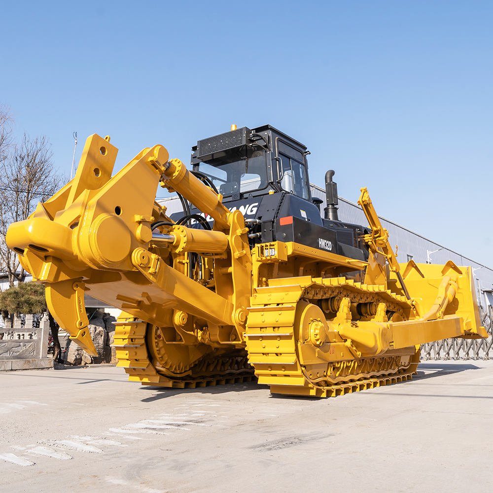 Free Shipping Manufacturer Mini Hydraulic Diesel 320HP Crawler Bulldozer HW32D with Ripper Dry Land Use High Efficiency