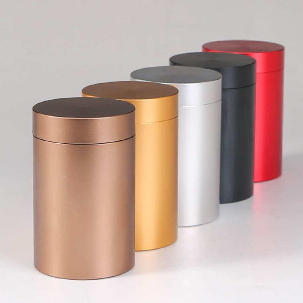 Food Grade Cylinder Coffee Packaging Round Metal Aluminum Tin Box Tea Tin Can