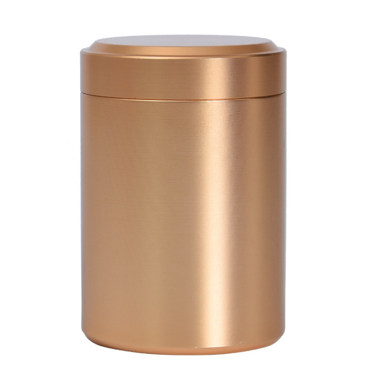 Multi-Purpose Aluminum Airtight Storage Jar Screw Cap Metal Tin Container for Tea Coffee Spices Medicine Cylinder Shape