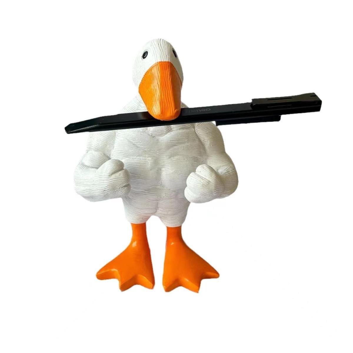 CJH Dropshipping Gift Creative and Quirky Muscle Duck Resin Handicrafts Ornaments, Garden Courtyard Potted Ornaments