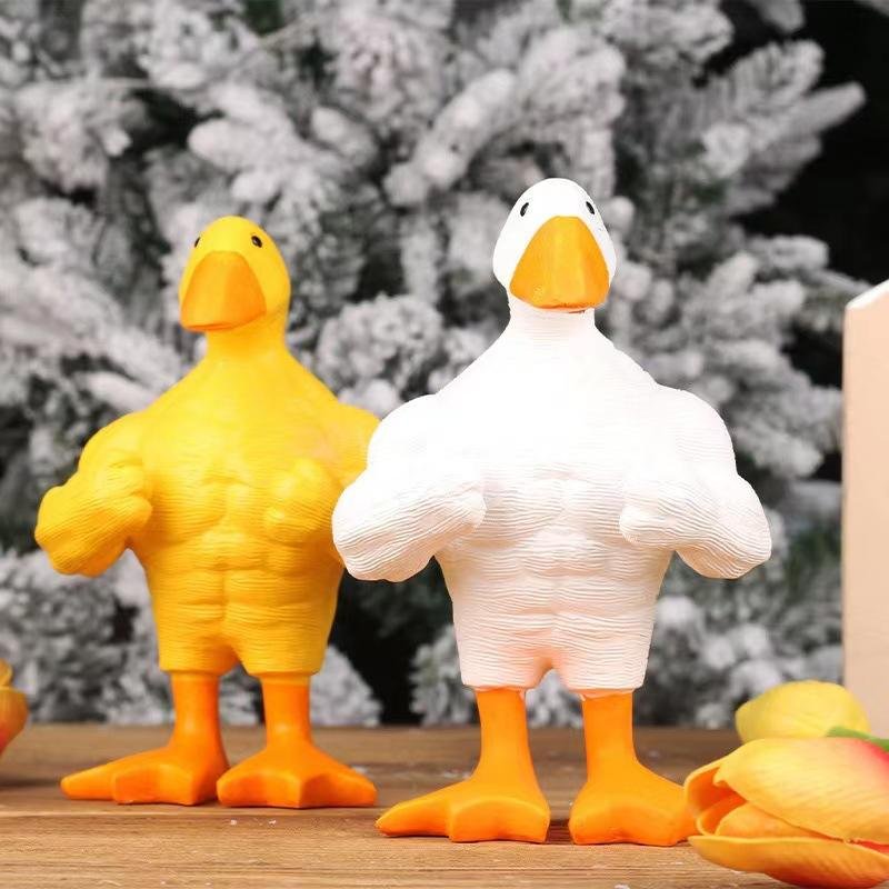 CJH Dropshipping Gift Creative and Quirky Muscle Duck Resin Handicrafts Ornaments, Garden Courtyard Potted Ornaments