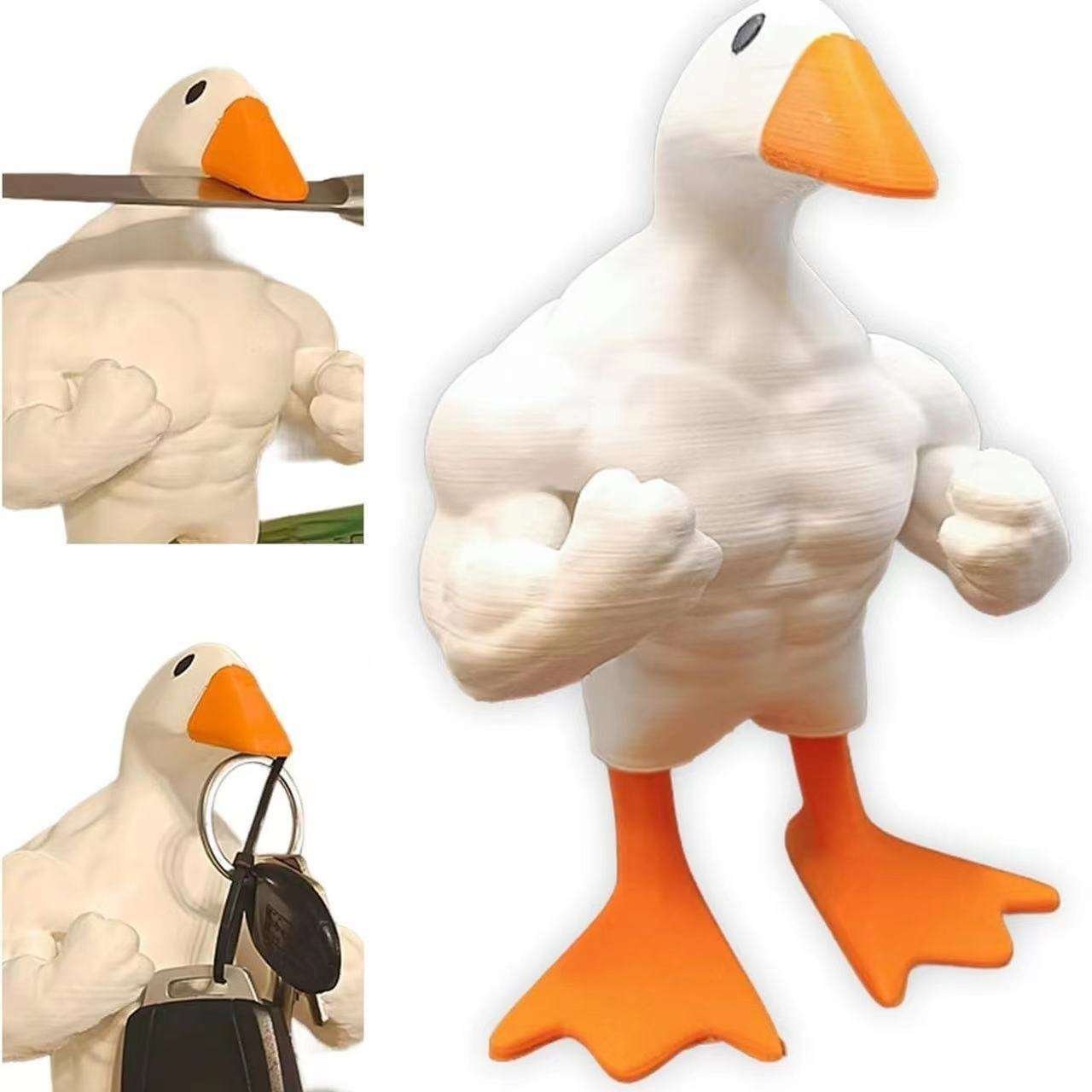 CJH Dropshipping Gift Creative and Quirky Muscle Duck Resin Handicrafts Ornaments, Garden Courtyard Potted Ornaments