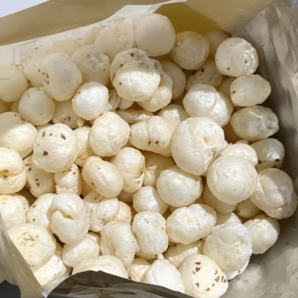 Bulk Supply HP Valia Fox Nuts Makhana Export Quality Premium Grade Dried Popped Lotus Seeds Natural White 12-18mm Low Moisture
