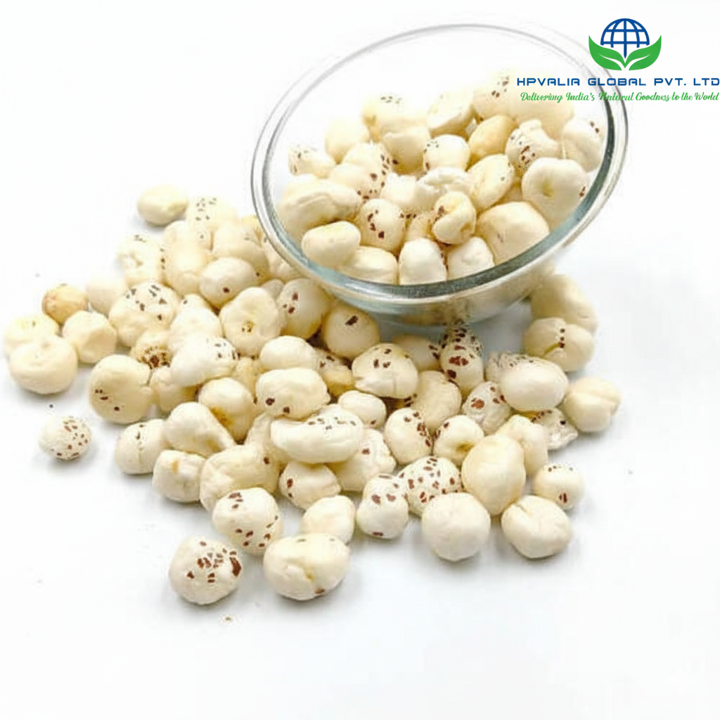 Premium Grade Fox Nuts Makhana Dried Lotus Seeds India | Salted Light Crunchy Snack Healthy Nutritious Export Quality HP Natural