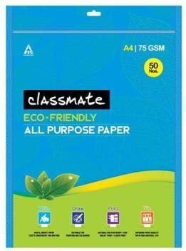 Classmate Multipurpose Paper Sheet Set, A4 Size, 75GSM – 50 Sheets
