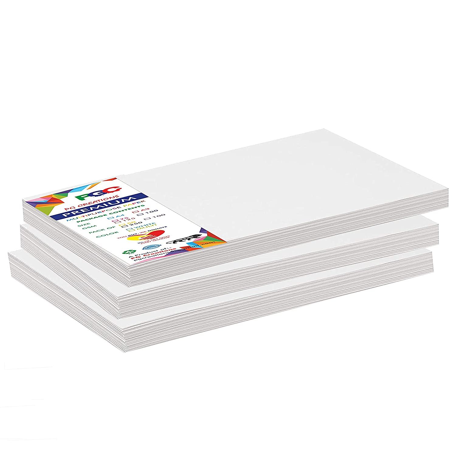 PG Creations Premium Paper for Letter Head Printing A4 Size, 125 Gsm Printing Paper, Smooth Finish, 8.25 x 11.75 Inch, White, Pack of 100 Multipurpose Paper