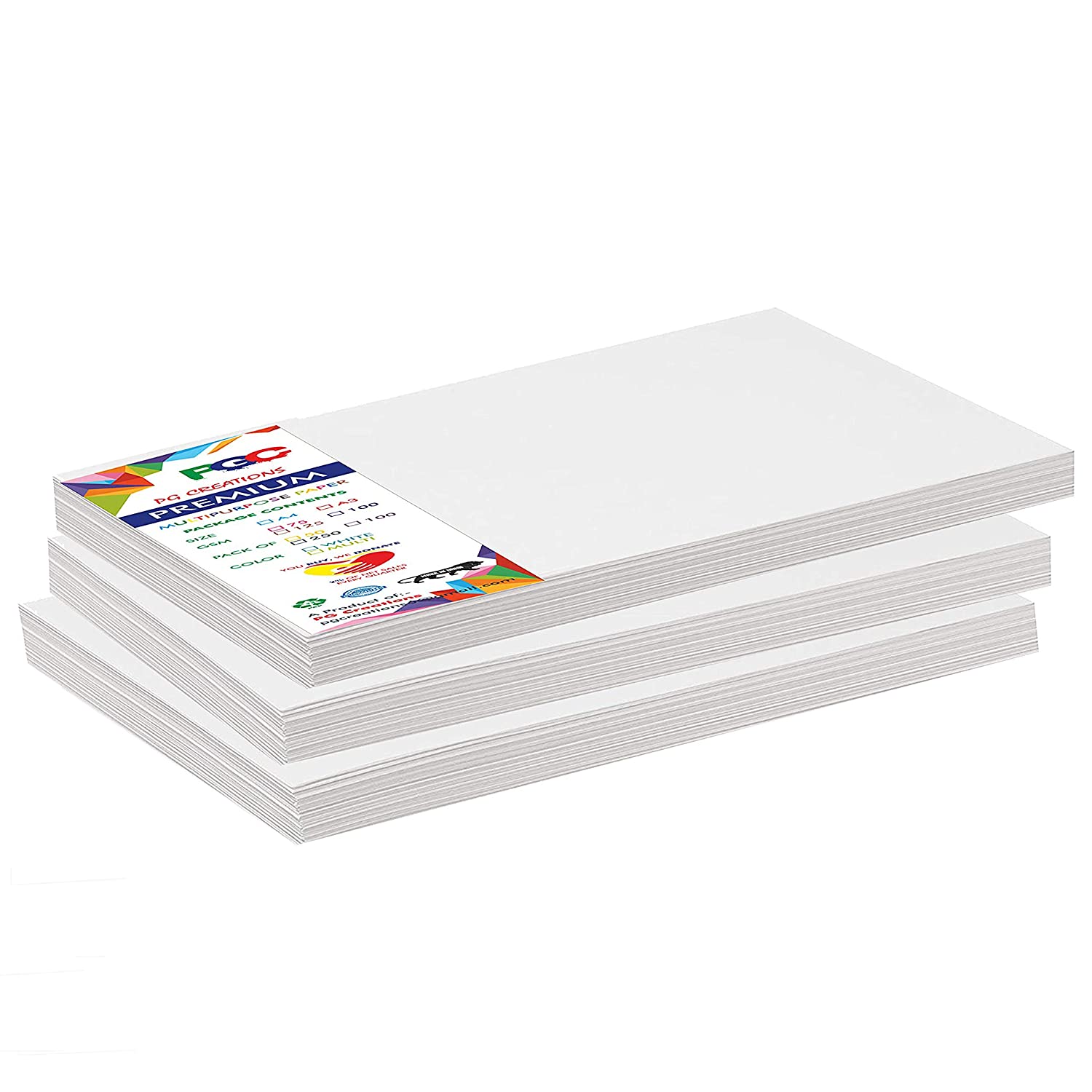 PG Creations Premium Paper for Letter Head Printing A4 Size, 125 Gsm Printing Paper, Smooth Finish, 8.25 x 11.75 Inch, White, Pack of 100 Multipurpose Paper