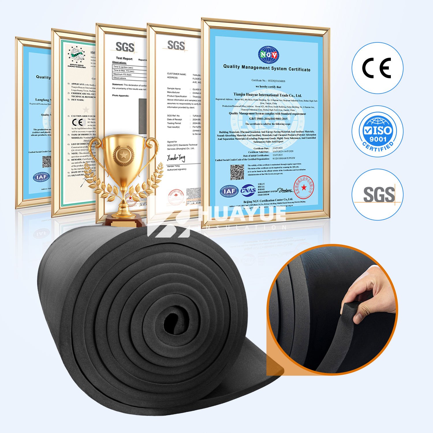 Industrial Rubber Foam Plastic Thermal Insulation Sheet NBR PVC Material Low Thermal Conductivity 0.031-0.034 W/mK 6-30mm