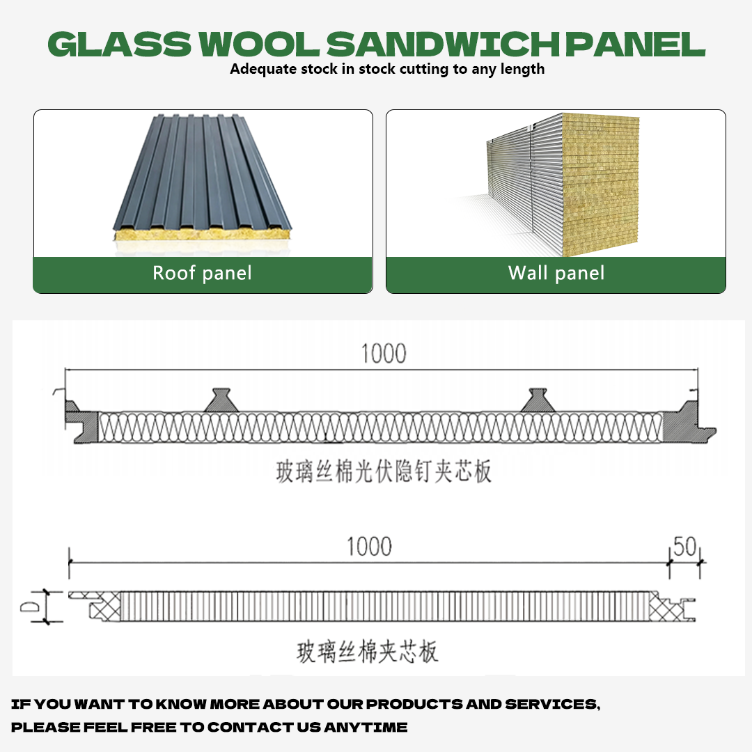 High Quality A1 Fireproof Chinese Suppliers Wholesale Prices PU Sealed Edges Glass Wool Panels for Roof