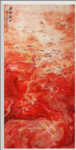 A Flock of Gulls at Play in the Sea
