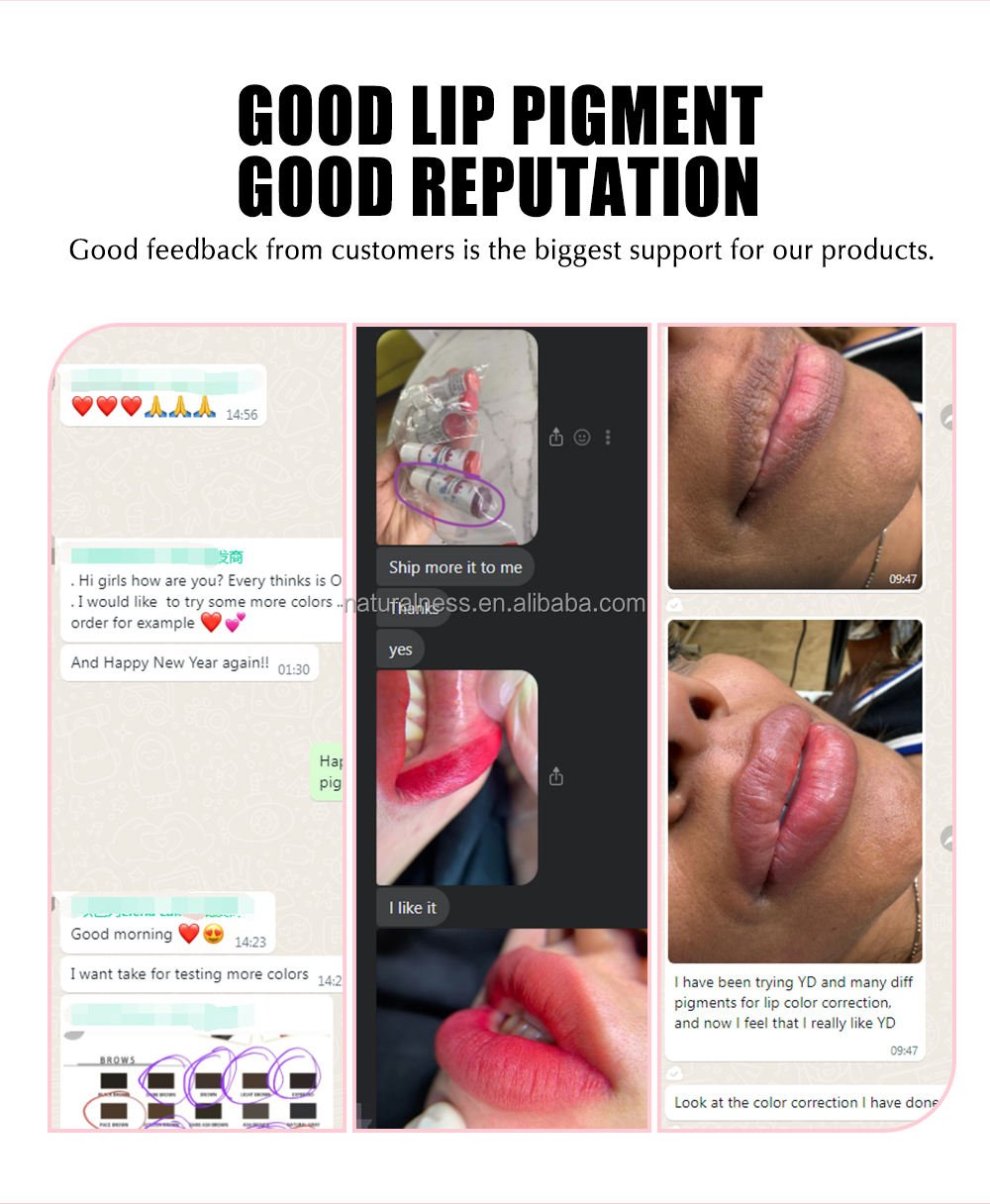 YDPMU Organic Liquid Lip and Eyebrow Tattoo Pigment High Saturation Semi-Permanent Makeup Pigment for Fast Coloring