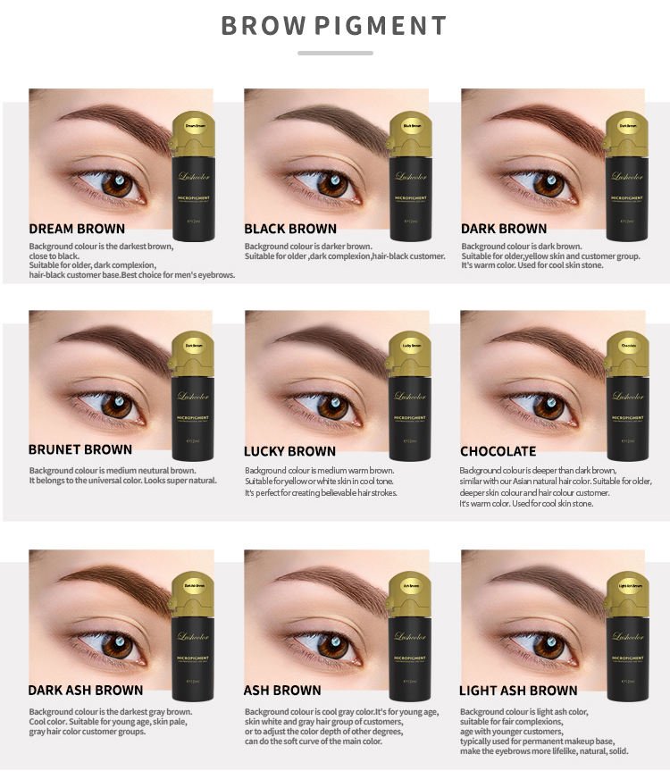 2022 Newest Private Label Liquid Easy to Color Microblading Brow Pigments Perma Blend Pigment Microblading