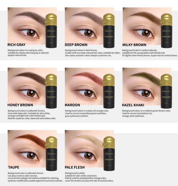 2022 Newest Private Label Liquid Easy to Color Microblading Brow Pigments Perma Blend Pigment Microblading
