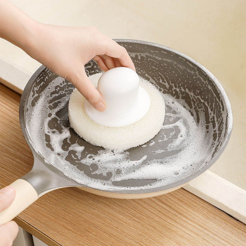 Good Quality Hand Hold Sponge Scouring Pads Kitchen Pot Cleaning Brush Kitchen Descaling Pot Brush Sponge Clean the Range Hood