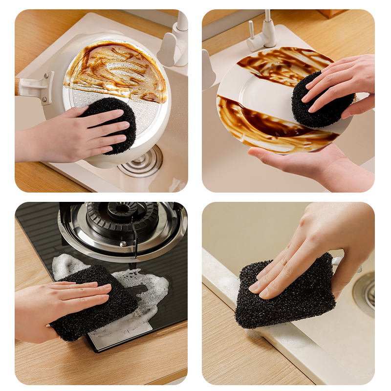 Sponge Pot Brush Scale Cleaning Wipe Pads Sponge Cleaning Dish Washing Kitchen Sponge Scrubbing Dishes for Kitchen