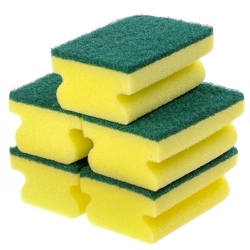 High-Density I Shape Sponge Scourer Pad Kitchen Cleaning Dish Wash Multi-Purpose 45mm Thickness Non-Scratch High Water