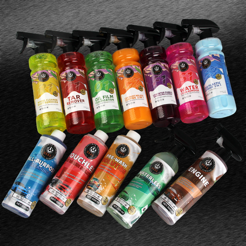 OEM ODM Factory Customization 12Pcs Car Wash Care Kit Auto Detailing Set Microfiber Towel Wash Mitt Wheel Engine Cleaner