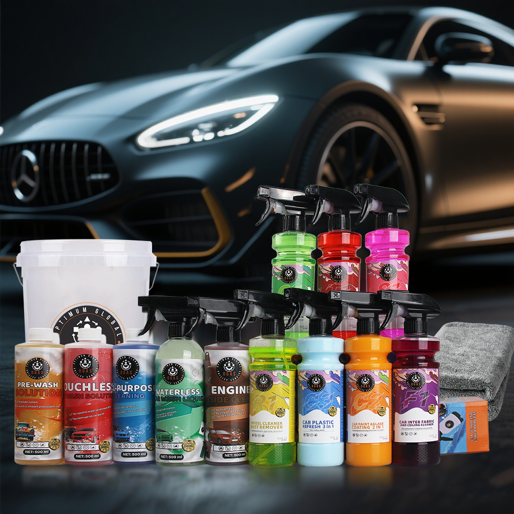 OEM ODM Factory Customization 12Pcs Car Wash Care Kit Auto Detailing Set Microfiber Towel Wash Mitt Wheel Engine Cleaner