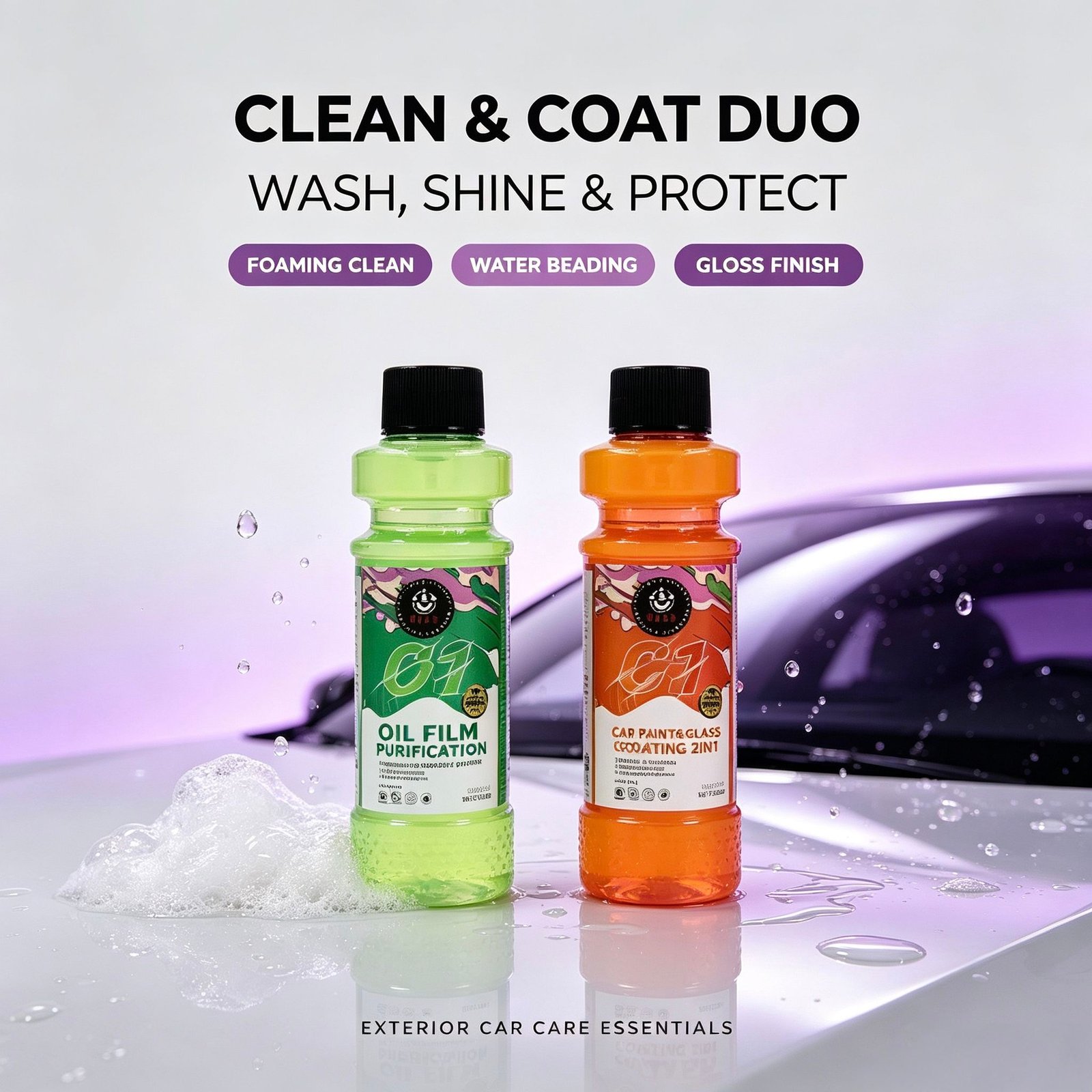 Custom Label Auto Interior Cleaner & Wash Kit Iron Powder Tar Remover Spray for Windshield Oil Film Cleaning Car Care Essentials
