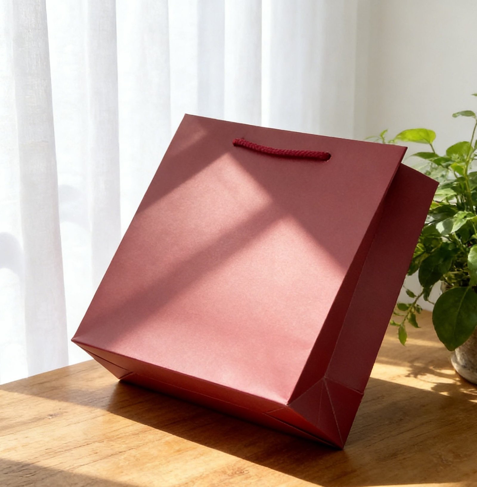 Recyclable Premium Large Red Paper Bags Custom logo for Retail Gift Packaging Shopping Bags with Handle